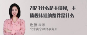 2023什么是主债权，主债权转让的条件是什么