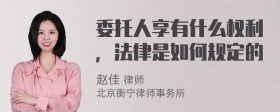 委托人享有什么权利，法律是如何规定的