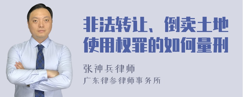 非法转让、倒卖土地使用权罪的如何量刑