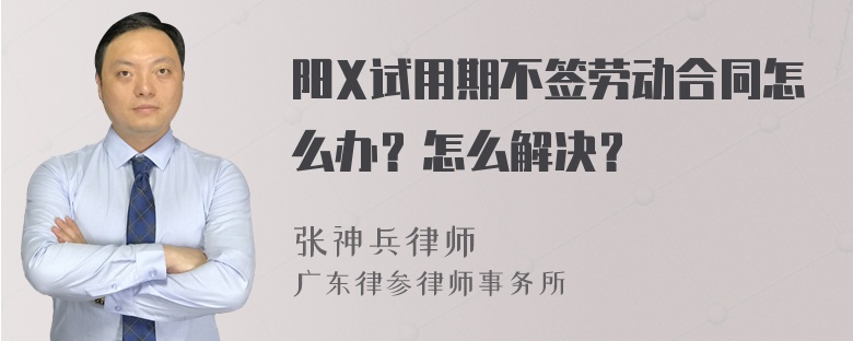 阳X试用期不签劳动合同怎么办？怎么解决？