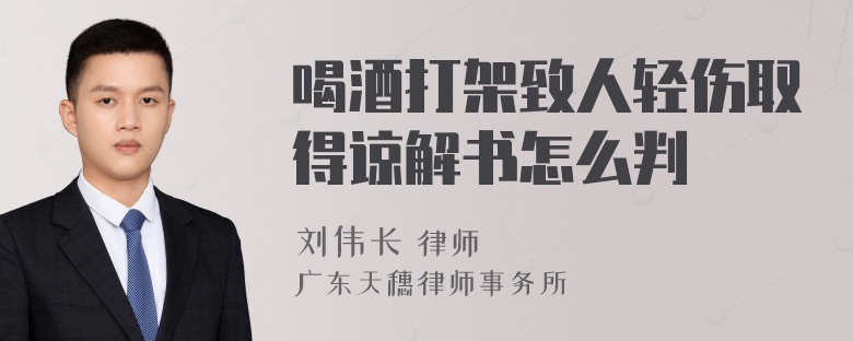 喝酒打架致人轻伤取得谅解书怎么判