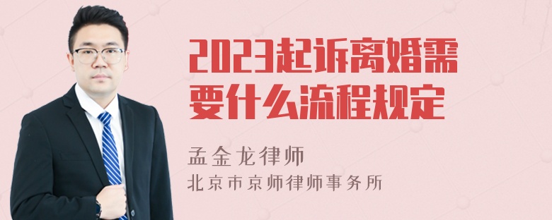 2023起诉离婚需要什么流程规定