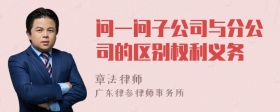 问一问子公司与分公司的区别权利义务