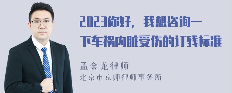 2023你好，我想咨询一下车祸内脏受伤的订残标准