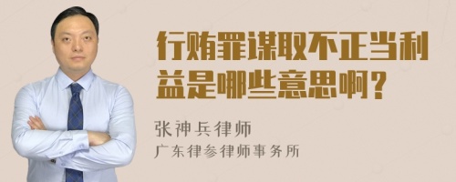 行贿罪谋取不正当利益是哪些意思啊？