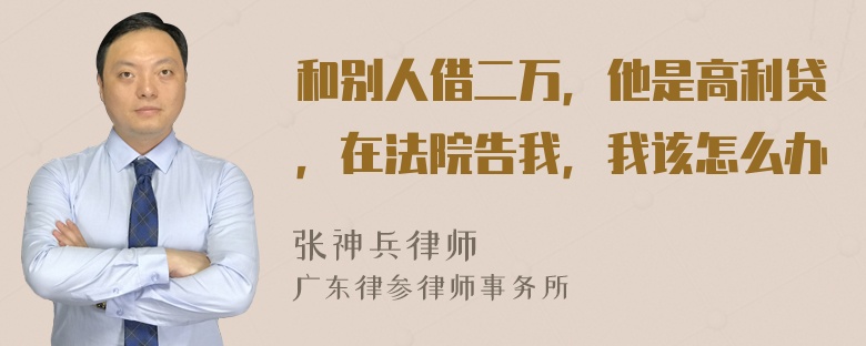 和别人借二万，他是高利贷，在法院告我，我该怎么办