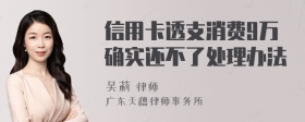 信用卡透支消费9万确实还不了处理办法