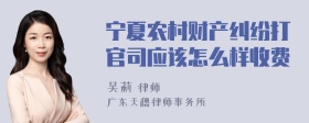 宁夏农村财产纠纷打官司应该怎么样收费