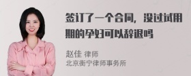 签订了一个合同，没过试用期的孕妇可以辞退吗