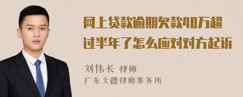 网上贷款逾期欠款40万超过半年了怎么应对对方起诉