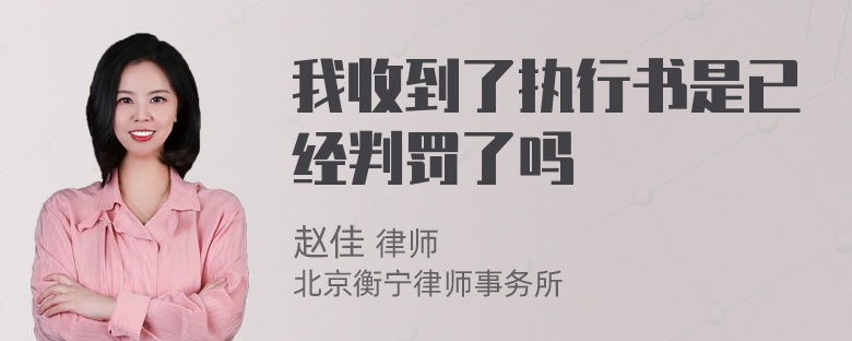 我收到了执行书是已经判罚了吗