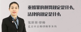 重婚罪的刑罚规定是什么，法律的规定是什么