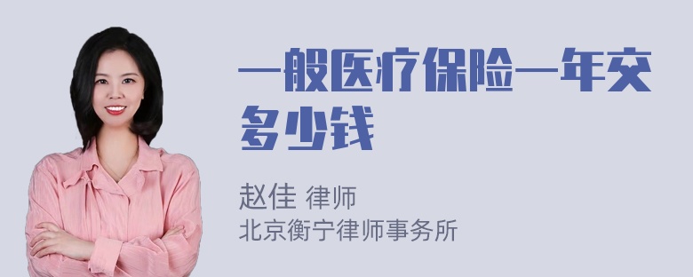 一般医疗保险一年交多少钱