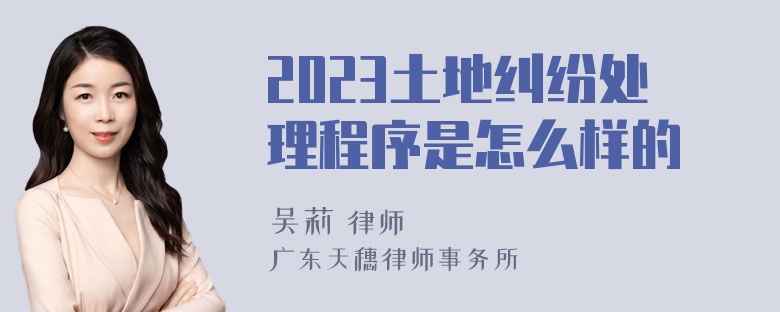 2023土地纠纷处理程序是怎么样的