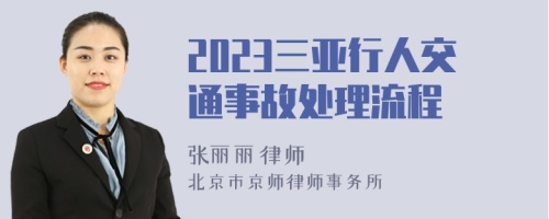 2023三亚行人交通事故处理流程