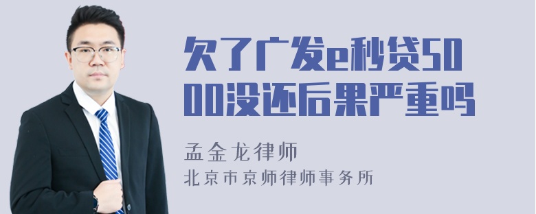 欠了广发e秒贷5000没还后果严重吗