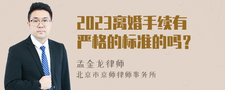 2023离婚手续有严格的标准的吗？