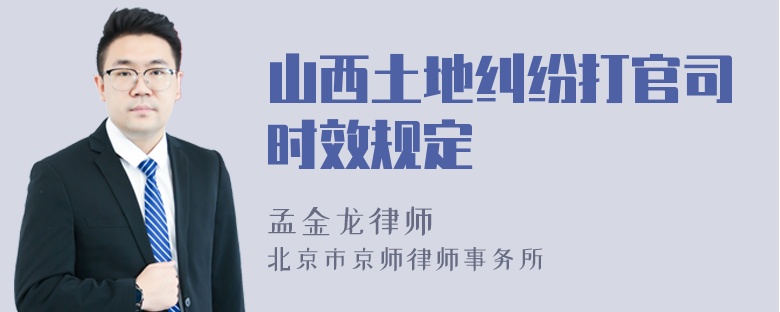 山西土地纠纷打官司时效规定