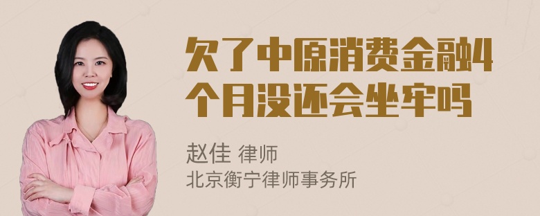 欠了中原消费金融4个月没还会坐牢吗