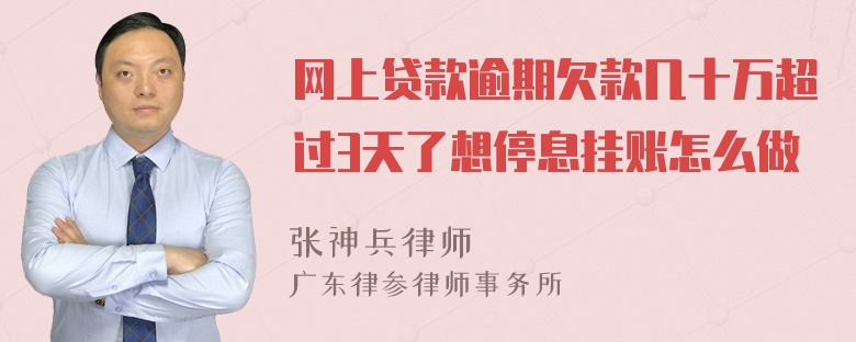 网上贷款逾期欠款几十万超过3天了想停息挂账怎么做