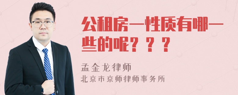 公租房一性质有哪一些的呢？？？