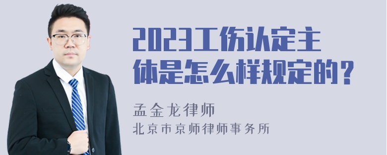 2023工伤认定主体是怎么样规定的？