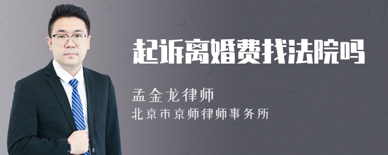 起诉离婚费找法院吗