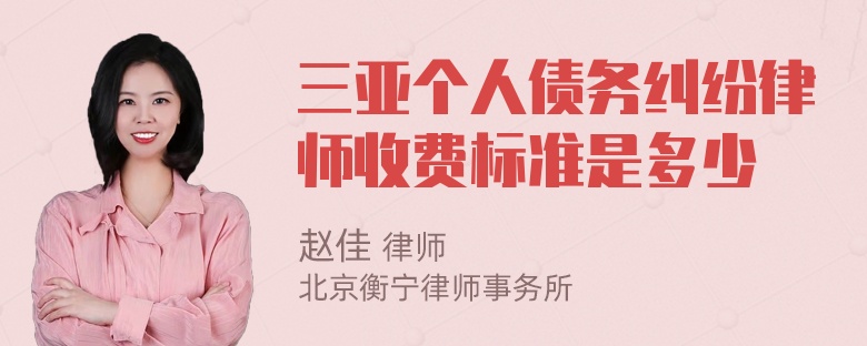 三亚个人债务纠纷律师收费标准是多少