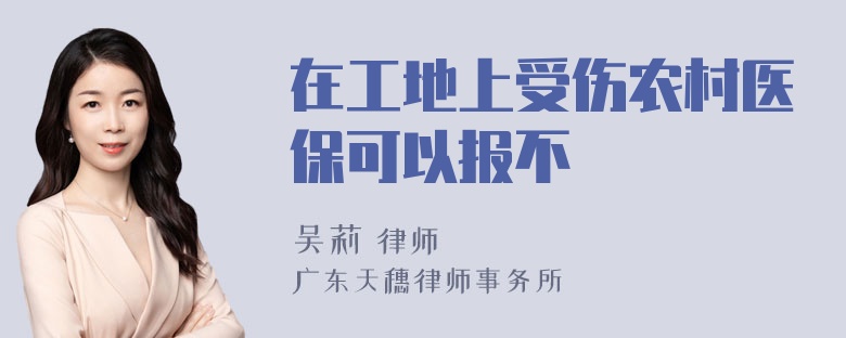 在工地上受伤农村医保可以报不