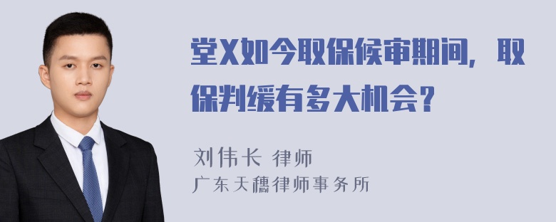 堂X如今取保候审期间，取保判缓有多大机会？