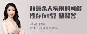 故意杀人缓刑的可能性存在吗？望解答