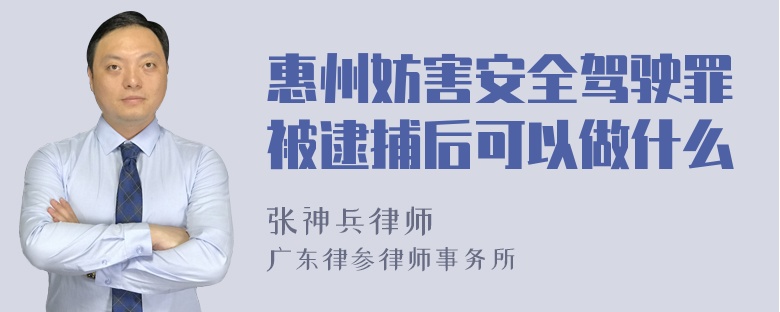 惠州妨害安全驾驶罪被逮捕后可以做什么