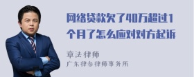 网络贷款欠了40万超过1个月了怎么应对对方起诉