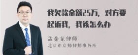 我欠款金额25万，对方要起诉我，我该怎么办