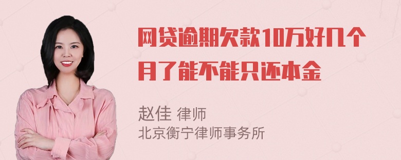 网贷逾期欠款10万好几个月了能不能只还本金