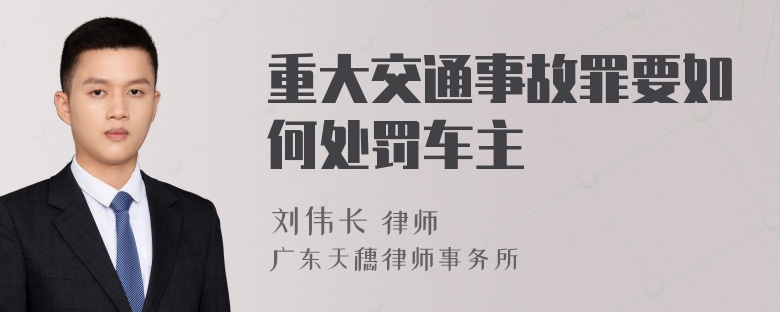 重大交通事故罪要如何处罚车主