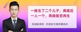 一婚生了二个儿子，离婚后一人一个，再婚能否再生