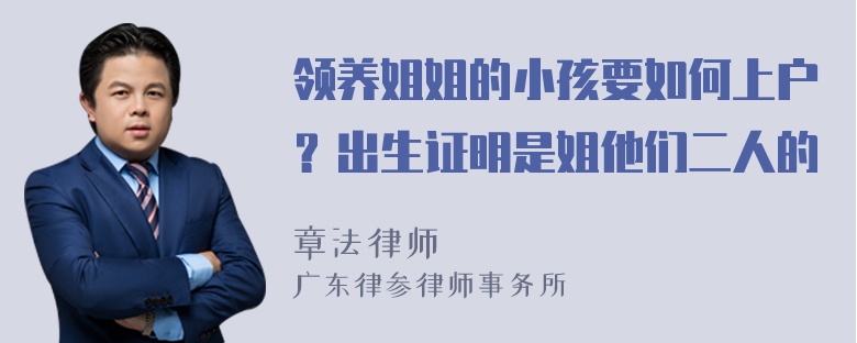 领养姐姐的小孩要如何上户？出生证明是姐他们二人的