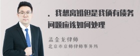 ．我想离婚但是我俩有债务问题应该如何处理