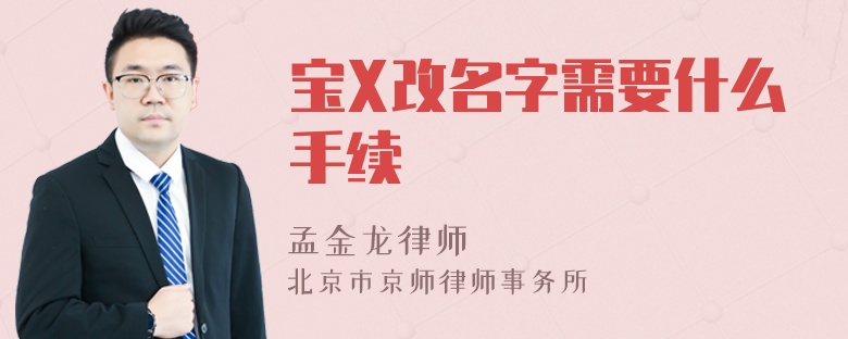 宝X改名字需要什么手续