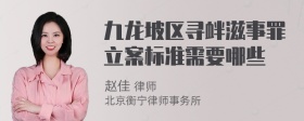 九龙坡区寻衅滋事罪立案标准需要哪些