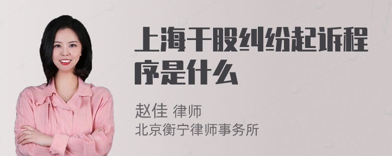 上海干股纠纷起诉程序是什么
