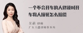 一个不会开车的人修锁时开车将人撞死怎么赔偿