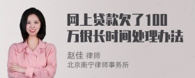 网上贷款欠了100万很长时间处理办法