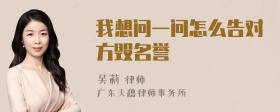 我想问一问怎么告对方毁名誉