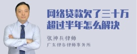 网络贷款欠了三十万超过半年怎么解决