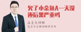 欠了小金鱼A一天没还后果严重吗