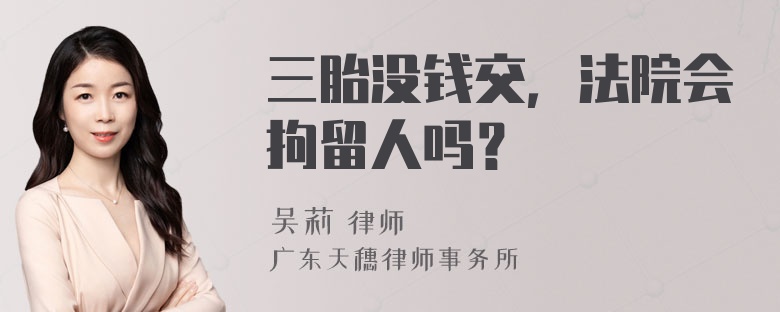 三胎没钱交，法院会拘留人吗？