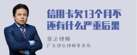 信用卡欠13个月不还有什么严重后果