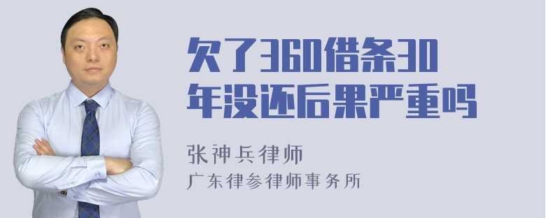 欠了360借条30年没还后果严重吗